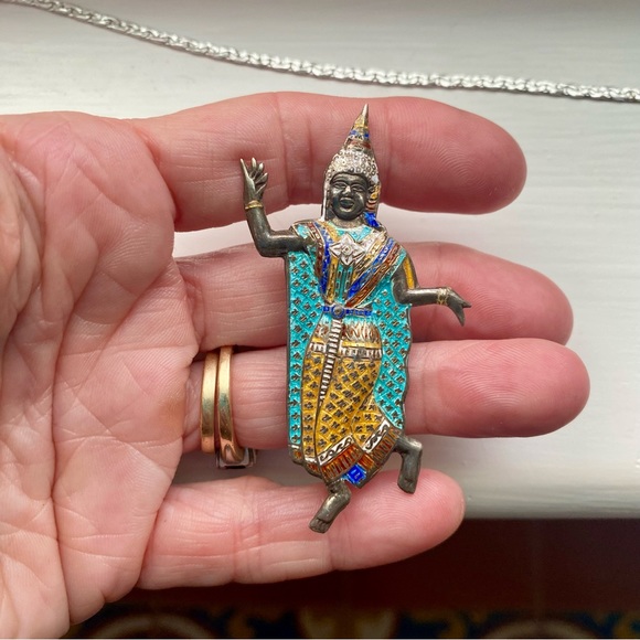 Vintage Jewelry - Sterling figure pendant